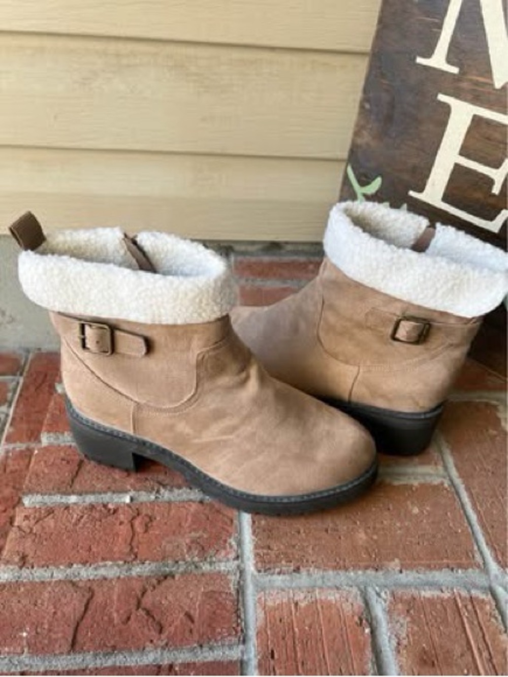 NEW Lane Bryant Light Brown Suede Boots Size 11W